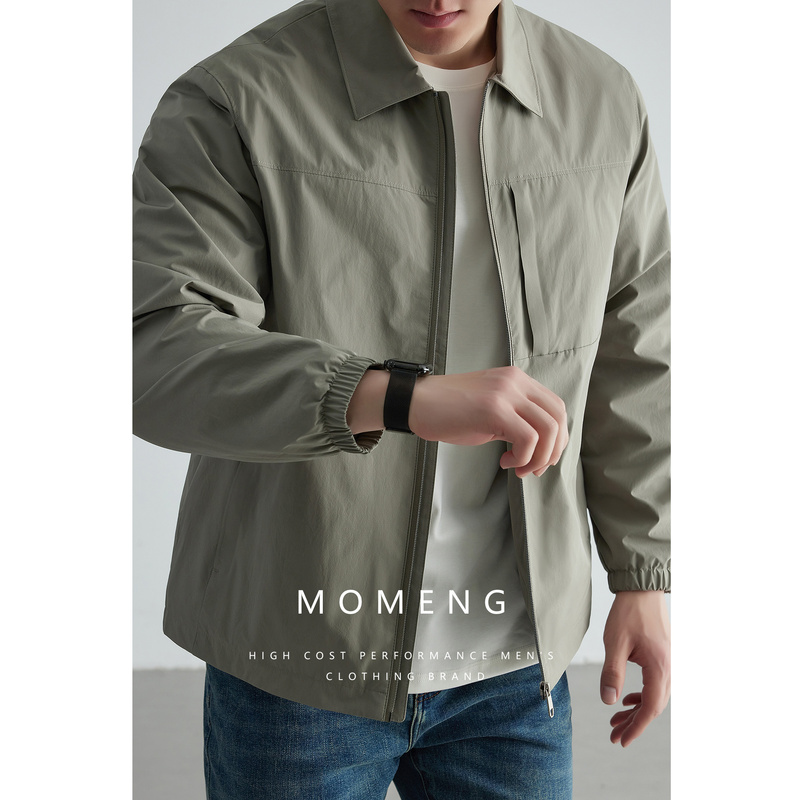 【Blue Field Series】Momeng Workwear Business Casual Lapel Pocket Jacket Men's Commuter Coat Spring and Autumn