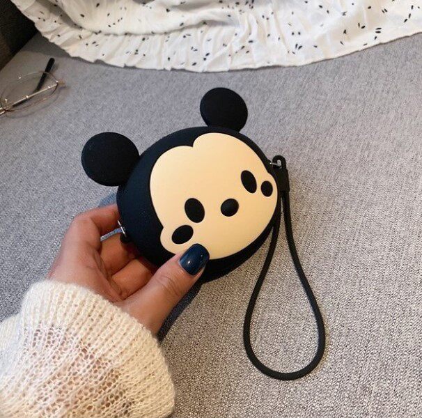 YOHOO ins three-dimensional ear coin wallet ~ Korean cute chic girl heart silicone card bag coin bag small