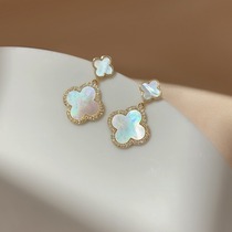 Hong Kong (designer) RVY 2021 New Tide four-leaf clover earrings female summer light luxury niche senior sense
