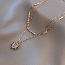 Hong Kong (designer) RVY 2021 New Tide double pearl necklace female summer light luxury minority choker