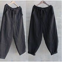 19 Mens spring and summer linen split pants Harren pants good version Chinese style personality handsome cool loose size