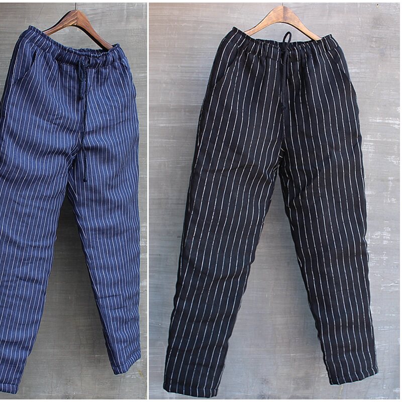 Original cotton thick size cotton pants outside wearing winter men's warm loose cotton and hemp casual pants Chinese wind pants