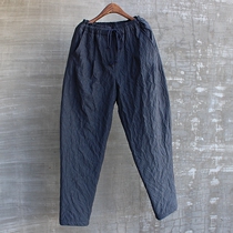 Mens winter cotton cotton pants youth fashion fashion Haren pants trousers small feet pants retro literary Chinese style plus size