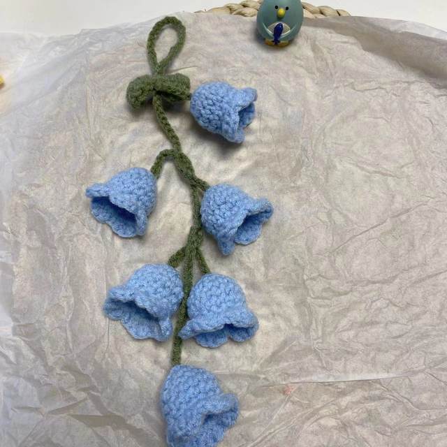 ຜະລິດຕະພັນສໍາເລັດຮູບໄດ້ຖືກຈັດສົ່ງກັບ orchid bell flower hand-knitted key chain bag pendant students school bag pendant cute car pendant