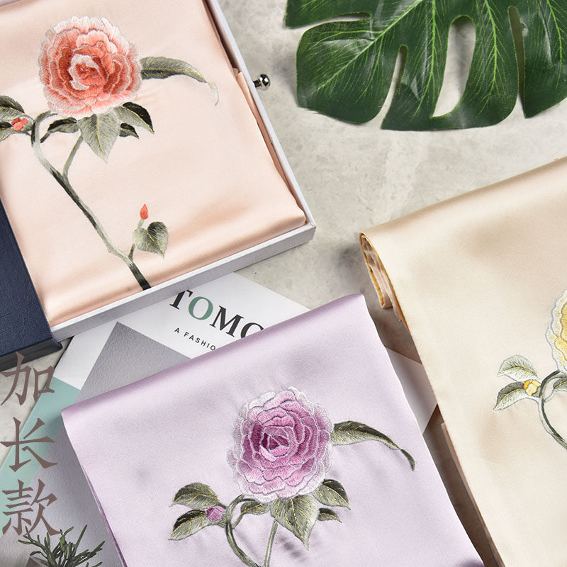 Chengdu featured Shu embroidered hand-embroidered silk scarf mulberry silk long version shawl shoulder delivery teacher's mother China wind gifts