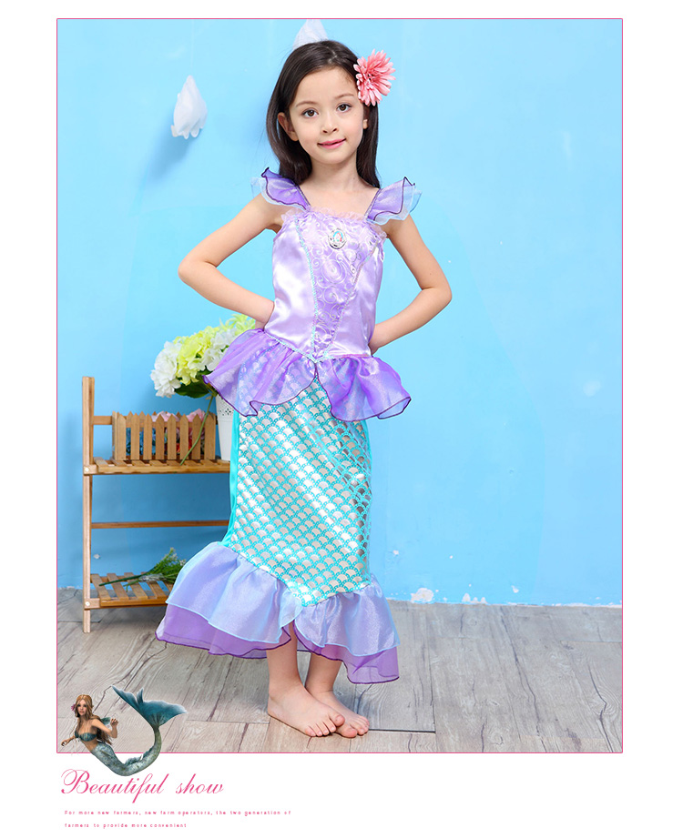 Halloween quần áo trẻ em Disney công chúa váy cô gái mùa thu váy nàng tiên cá công chúa trẻ em trình diễn váy đồ trẻ em