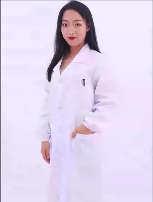 Thin white coat doctor's clothing long sleeve short sleeve doctor's clothing for men and women's elastic cuffs pharmacy student chemistry laboratory clothing
