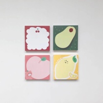 Korea malling booth Cute fruit note book message paper note paper cartoon small book 100 sheets