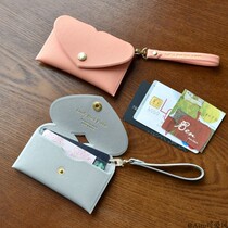 Korean plepic love leather hand-arm card bag women small ultra-thin coin wallet cute traffic card bag with wristband