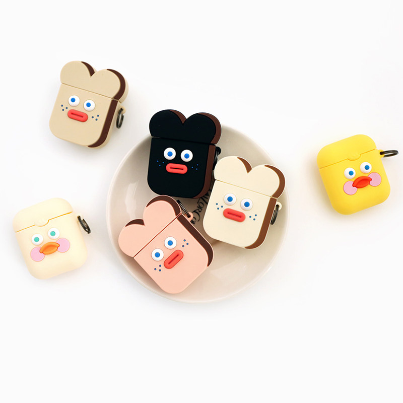 Romane Korea cute cartoon silicone airpods Bluetooth headphones Apple wireless protective sleeves toast