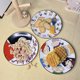 ຈານ Crayon Shin-chan Ceramic Dinner Plate Tableware Home Couple Rice Bowl Steak Plate INS High- Looking Round Plate Shallow Plate