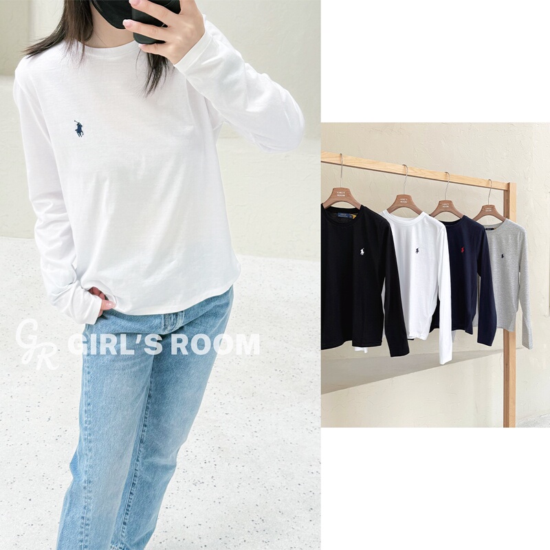 [Heart as Free as the Clouds] Polo Ralph Lauren 26 Spring/Summer Classic Polo Logo Loose Long Sleeve T-Shirt Top