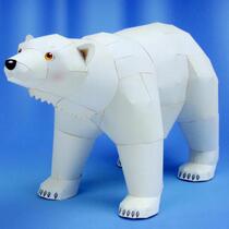 Paper model making DIY handwork educational toy polar marine animal polar bear 3D three-dimensional origami