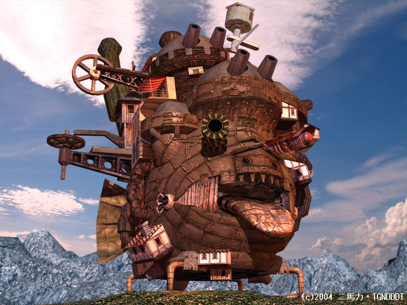 Paper model Making handmade puzzle toy Miyazaki Hayao Animation Har's mobile castle 3D Solid architectural folding paper