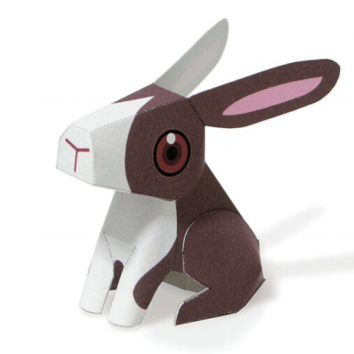 Cartoon Animal Small Rabbit Small White Rabbit 3d Solid Paper Model DIY Handmade Children Puzzle Origami Toy-Taobao