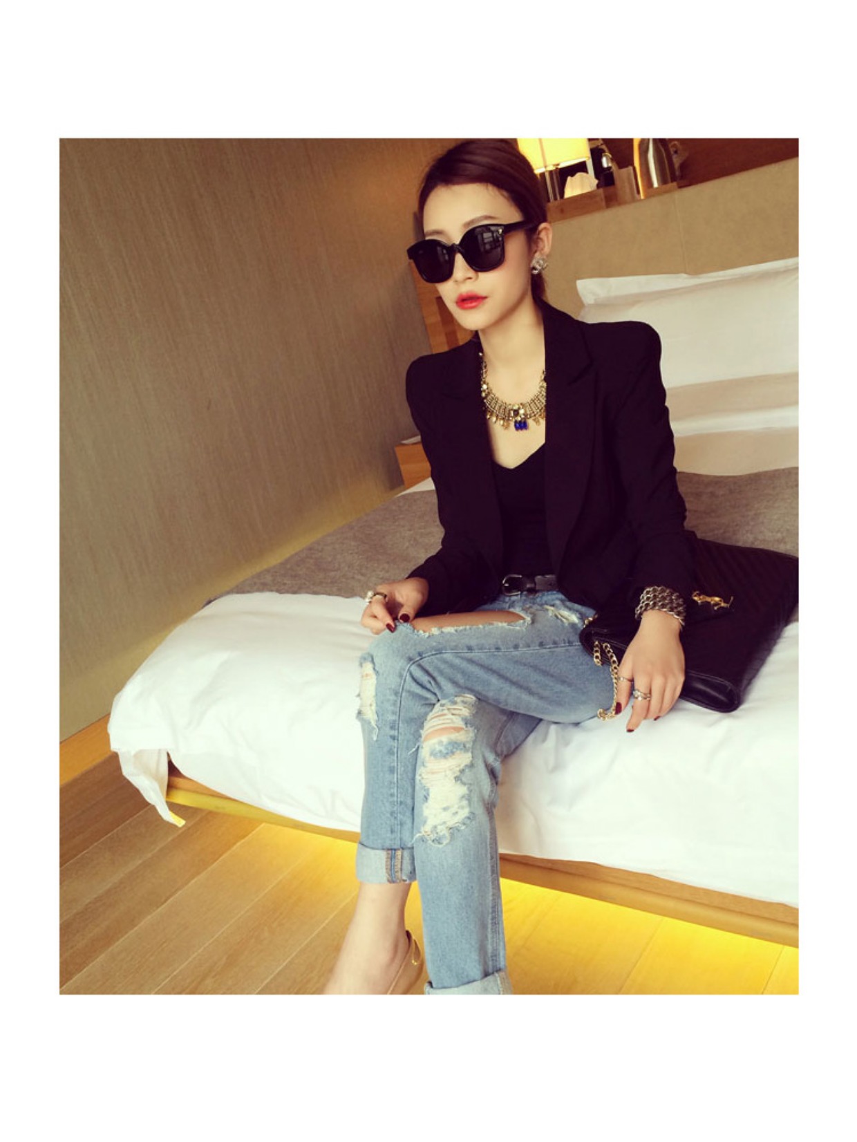 Suit jacket nữ 2018 phiên bản Hàn Quốc mới của mùa xuân và mùa thu giải trí bến cảng hương vị retro chic nhún vai phù hợp với phụ nữ nhỏ màu đen đầm nữ đẹp