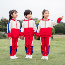 Male and female General paragraph primary and middle school childrens school uniform for kindergarten clothes Spring autumn and winter warm three sets of Inren suit