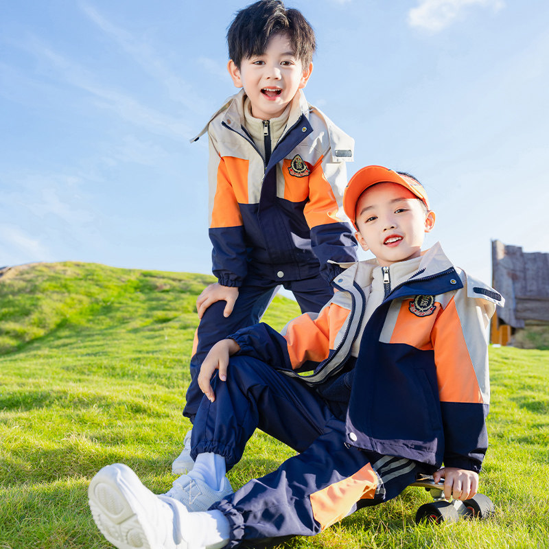 Primary school uniform charger kindergarten garden children first grade removable outdoor sportswear three suits