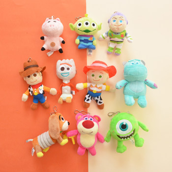 Toy story buzz lightyear plush doll pendant woody coin pig fork keychain ຂອງຂວັນວັນເດັກນ້ອຍ