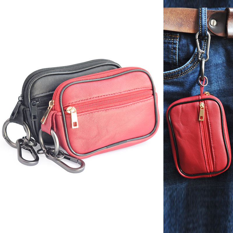 Sheepskin coin purse Mini cute leather women's bag Multifunctional key bag grocery bag ID card bag coin bag