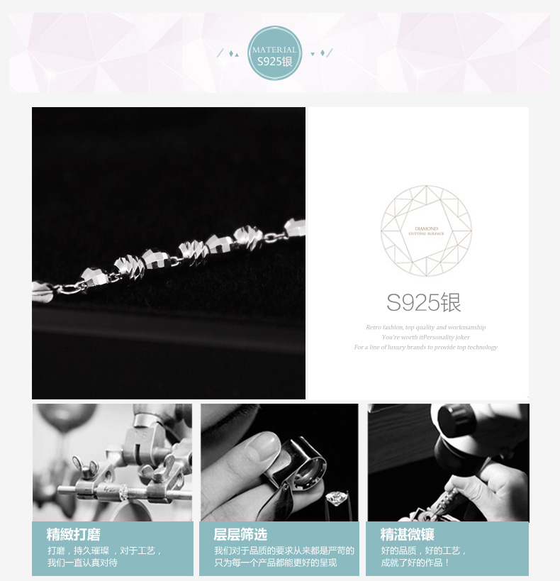 Mới S925 sterling bạc mùa hè hoang dã Nhật Bản và Hàn Quốc thời trang phụ kiện đơn giản bạn gái tặng hạt chuỗi lắc chân vàng tây