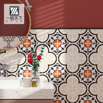 Nordic Retro Small Flower Brick Kitchen Toilet Patio Anti-Slip Ground Brick Wall Brick Balcony Flower Slice Flower tile 200