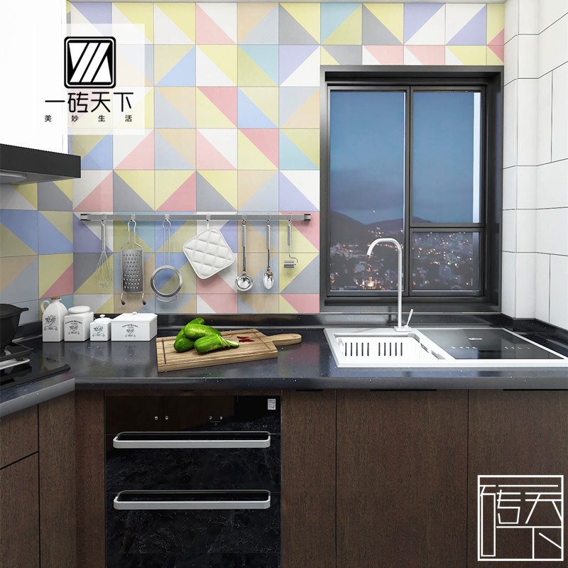 Nordic color tiles 200 art tiles dining room kitchen background wall tiles balcony powder room non-slip floor tiles