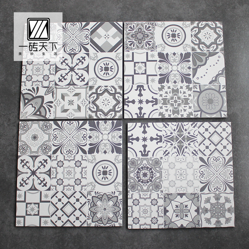 Nordic industrial feng shui marl tile 300×300 gray tile restaurant bathroom kitchen non-slip floor tile