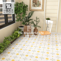 Nordic Fresh Daisy Small Flower Brick Balcony Patio Garden Toilet Anti Slip Floor Tile Restaurant Bar Terrace Custom Tile
