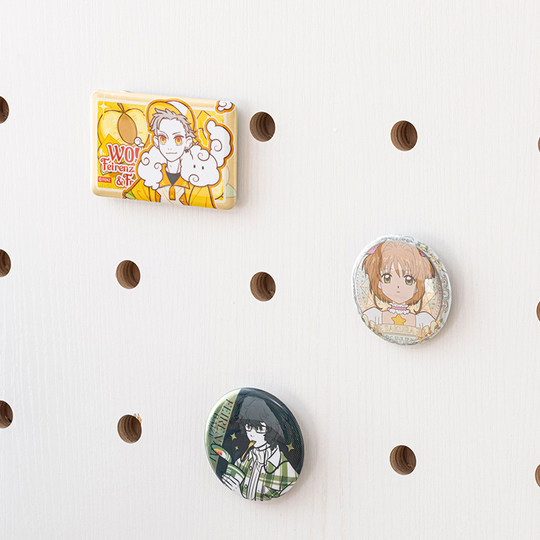 Держатель для бейджей и карточек Lomo из дерева с текстурой под дерево, с круглыми отверстиями, без сверления, с магнитными штифтами