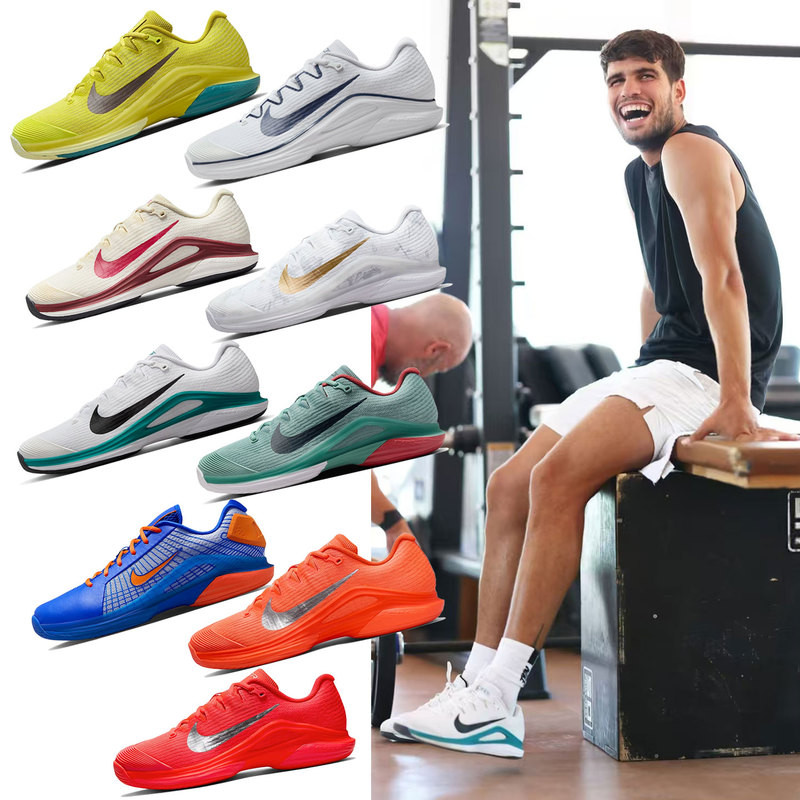 Nike Tennis Shoes for Men and Women Vapor 12 Pro3 Alcaraz Breathable Wear-Resistant Cushioning Sports Shoes