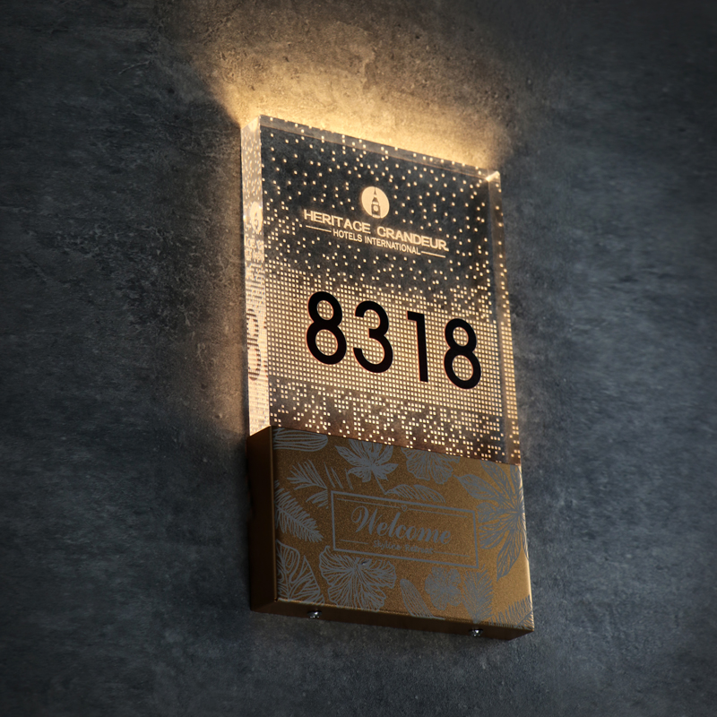 ホテルの発光ドア番号ライトチェスルームレストラン高級茶室足湯KTV美容室部屋番号プレート客室