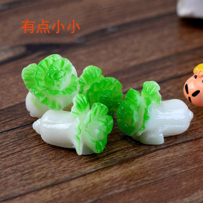 Emerald cabbage resin doll home decoration accessories children's birthday baking cake decoration supplies pendulum plug-in