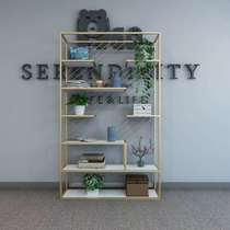 Nordic wrought iron shelf floor-to-ceiling office screen partition living room shelf multi-layer bookshelf display rack