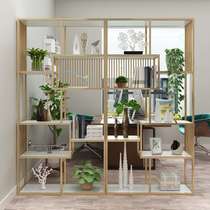 Nordic new wrought iron screen partition shelf floor-to-ceiling decoration simple modern living room creative office bookshelf