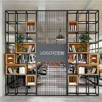 New wrought iron partition wall living room porch office rack industrial style restaurant company store screen