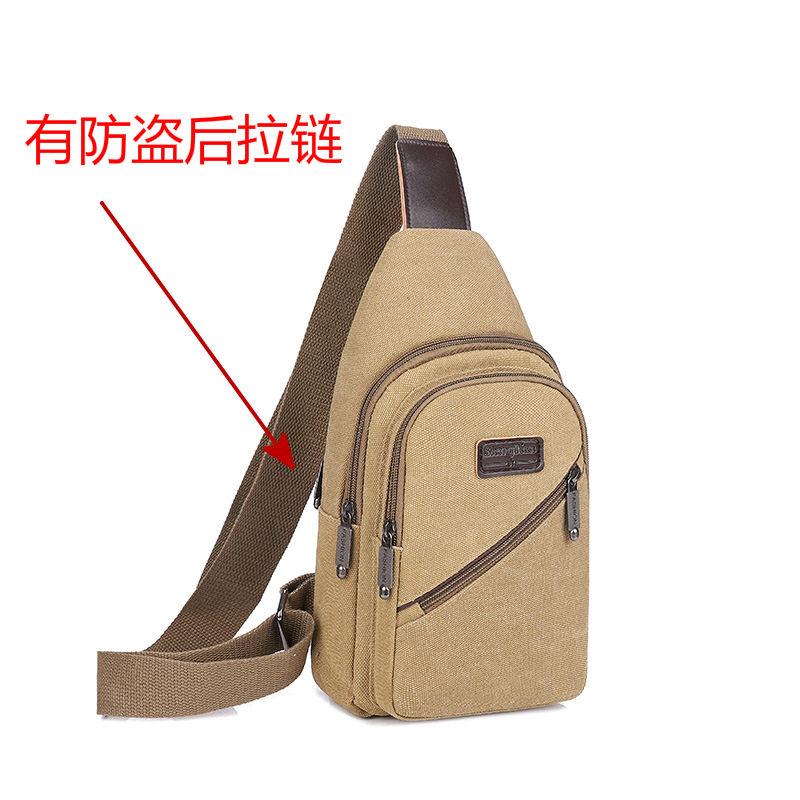 Chest Bag Men Canvas Single Shoulder Bag 100 Hitch Men Skew Satchel Front Pack Sports Casual Travel Bag Small Men's Bag Boomer