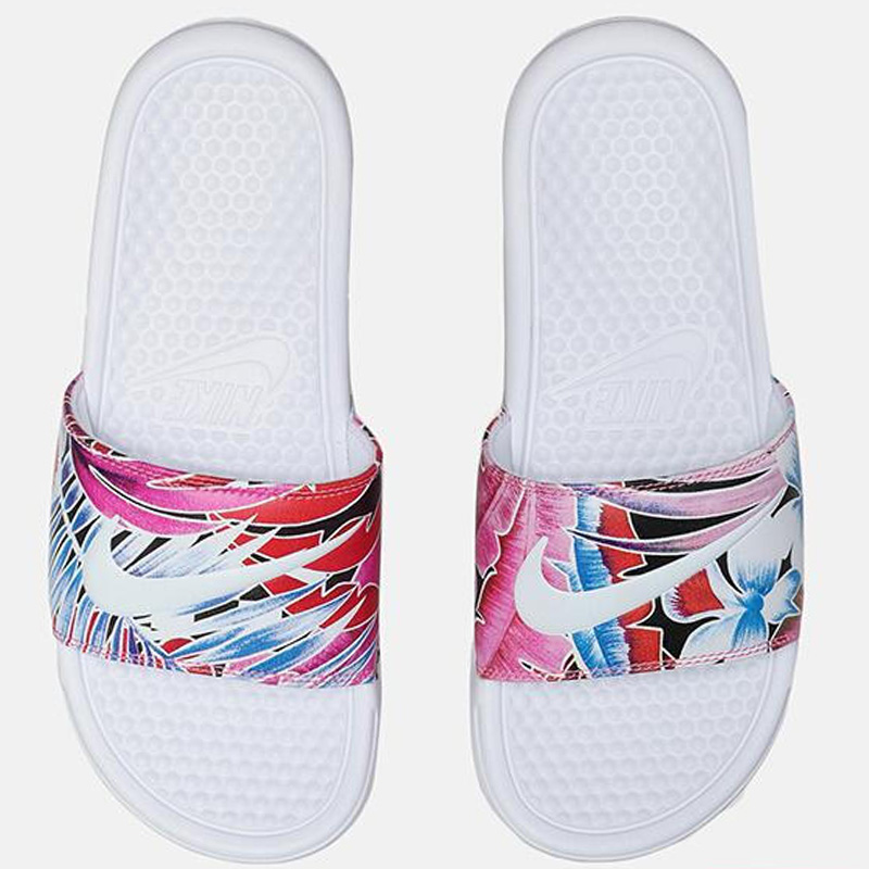 Giày Nike nữ 2019 hè mới Benassi thể thao giải trí từ kéo hoa dép 618919-113 - Dép thể thao dép lào havaianas