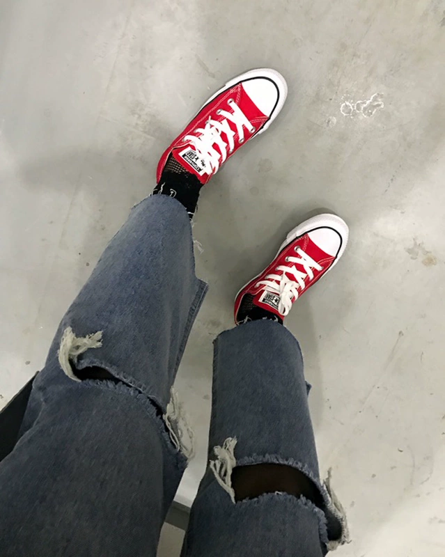 Giày vải Converse 2018 Giày nam mới Giày nữ cổ điển giày thể thao cắt thấp cổ điển 101001