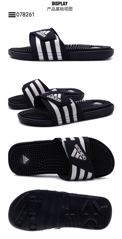 Dép nam Adidas 2018 mùa hè mới giày thể thao Velcro đi biển ba sọc 078261 dép mlb