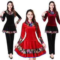 Yang Liping Square Dance Clothes 2018 New Womens Adult Set in the Old Fall and Winter Long Sleeve Golden Dance Clothes