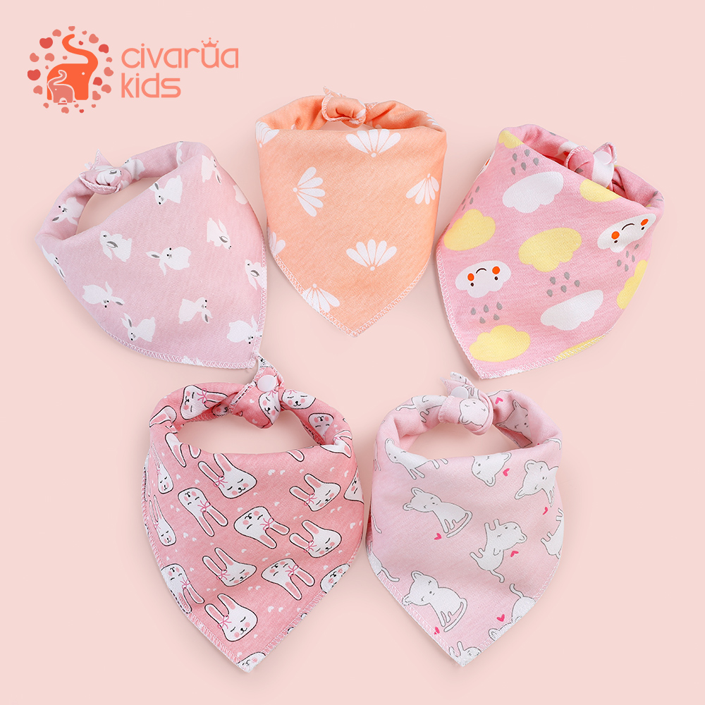 Saliva Towel Baby Pure Cotton Bib Hood Spring Autumn/Winter Newborns Headscarf Children Scarves Spat Around 2 layers of triangular towels
