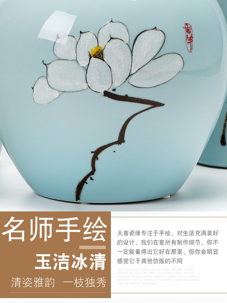 I and contracted the new Chinese style ceramic table mesa household flower arranging porcelain vase is placed on the sitting room porch decoration
