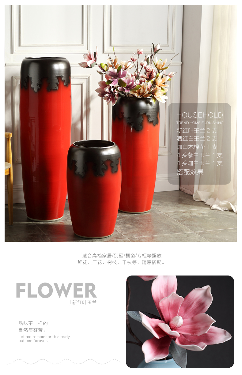 Jingdezhen ceramic hotel dry flower arranging large vases, I and contracted sitting room window furnishing articles pottery flowerpot landing