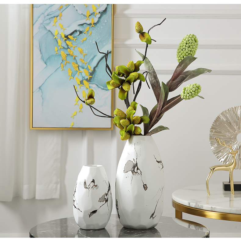 New Chinese style ceramic vase furnishing articles suit ink style white flower arranging the sitting room the postmodern ideas soft decoration