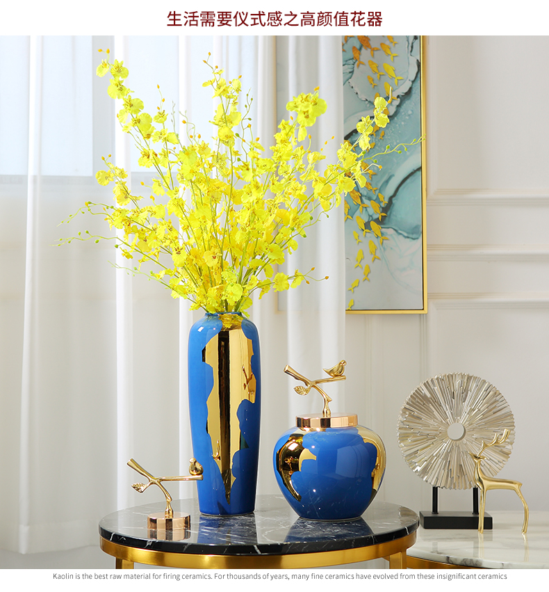 New Chinese style light key-2 luxury ceramic vase table between example simulation flower arranging device furnishing articles, the sitting room porch home decoration