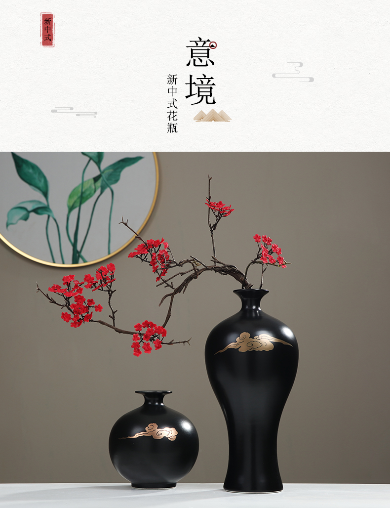 New Chinese style ceramic decoration sitting room porch TV ark, zen the flower vase furnishing articles table flower arranging flowers