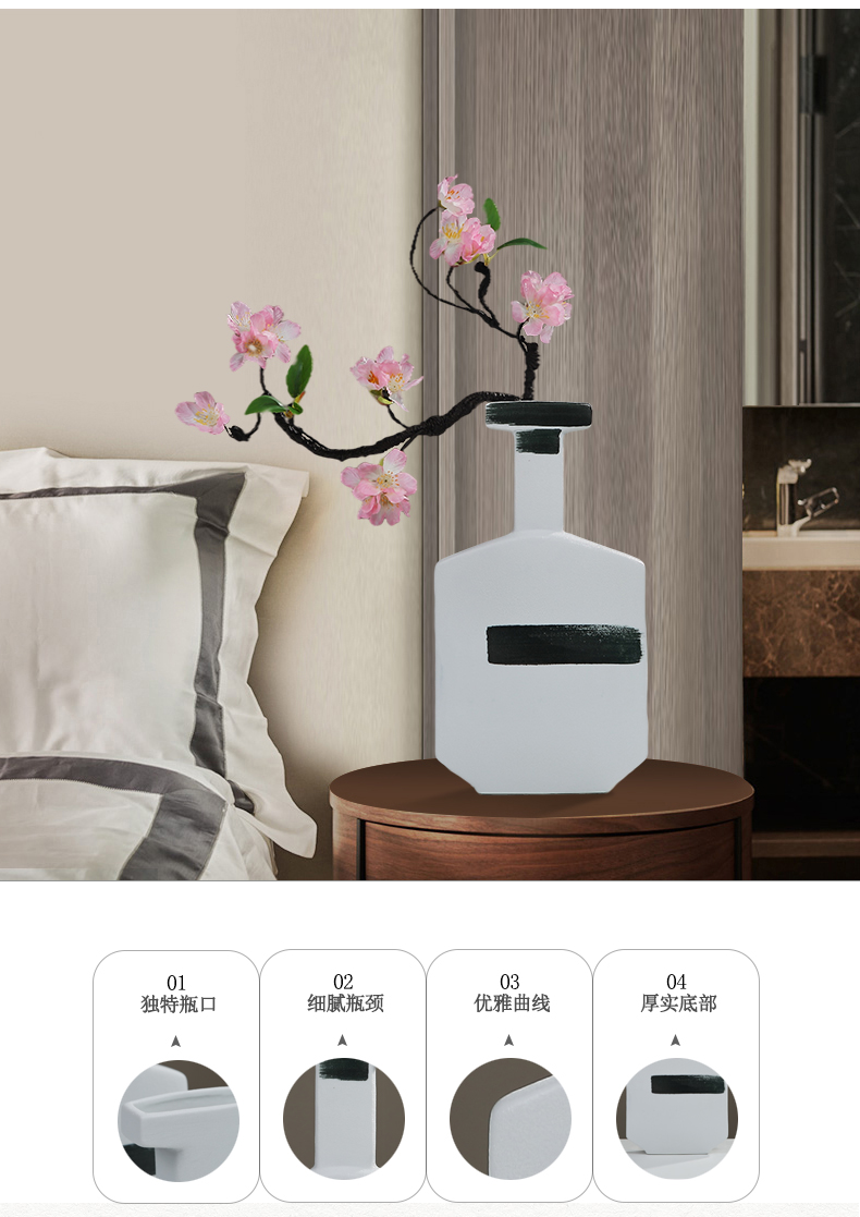 Soft adornment of new Chinese style between example ceramic vase inserted dried flowers, furnishing articles, the sitting room porch TV ark, home decorations