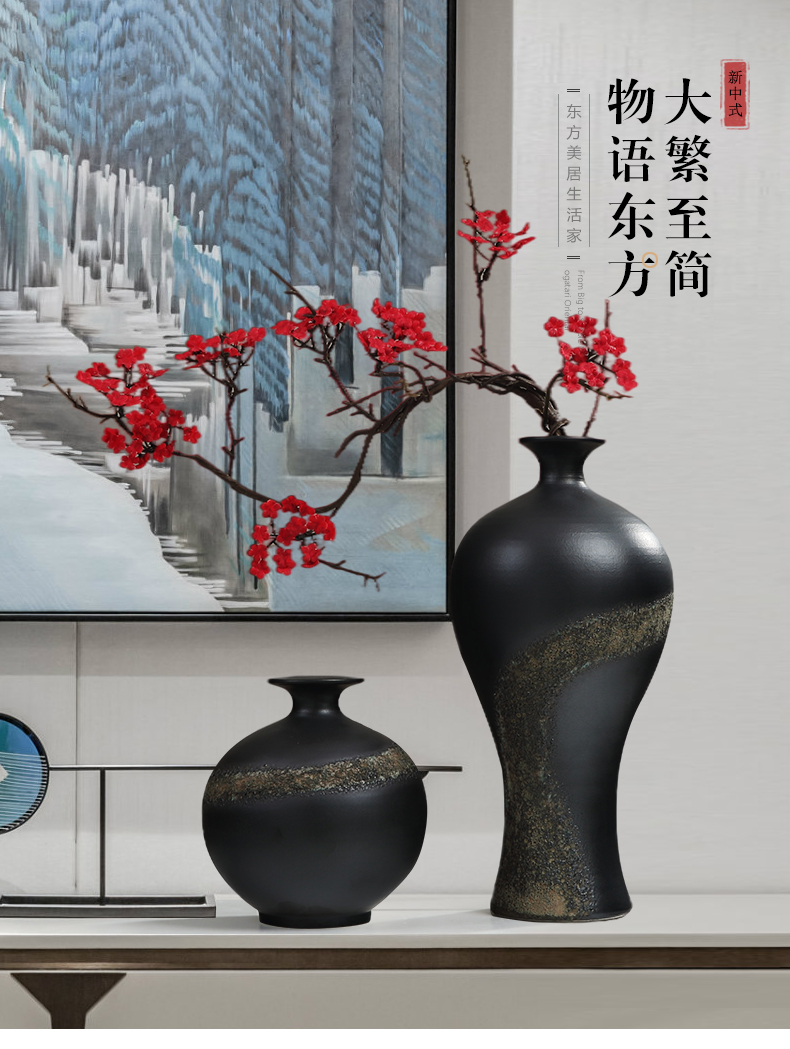 Jingdezhen zen new Chinese TV ark, flower arranging ceramic vase furnishing articles household act the role ofing is tasted, the sitting room porch a decorator