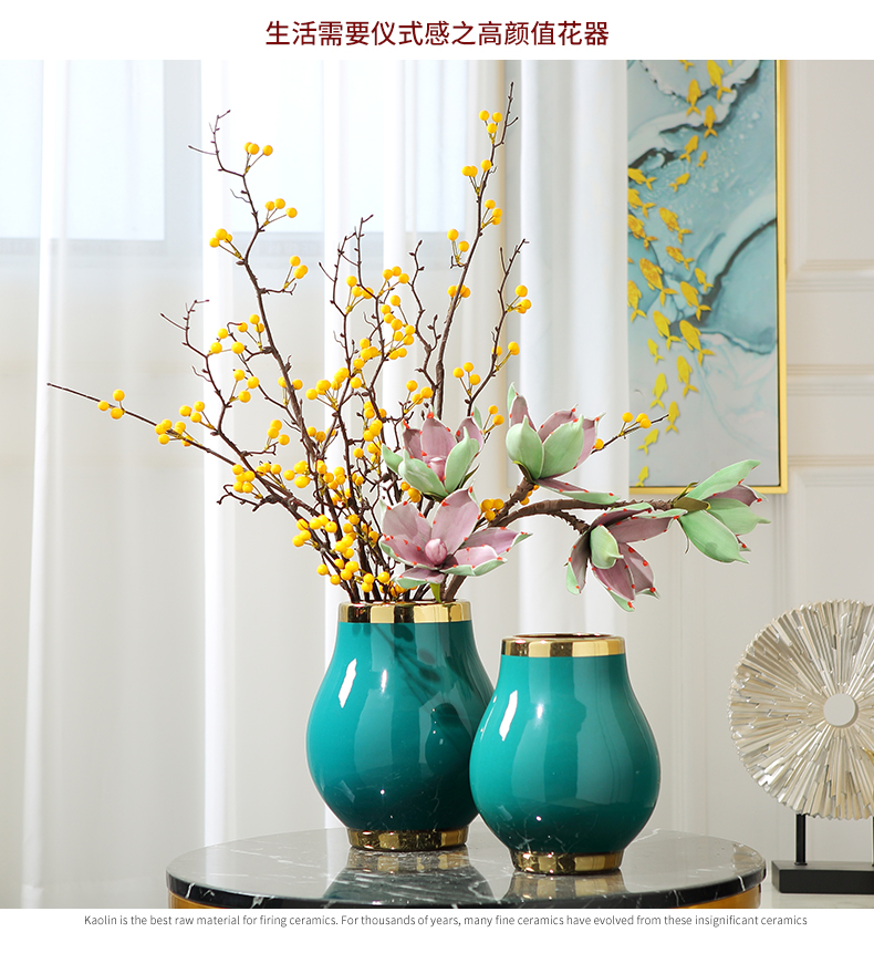 New Chinese style in modern decorative vase furnishing articles sitting room TV cabinet dry flower contracted storage tank ceramic household act the role ofing is tasted